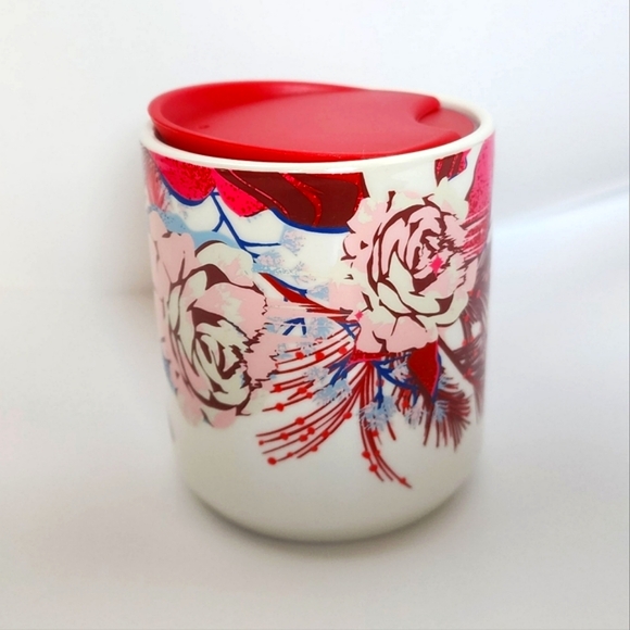 Starbucks 2023 Holiday Collection Pink Pine Rose Tea/Coffee Mug Cup 8 oz - Picture 1 of 7
